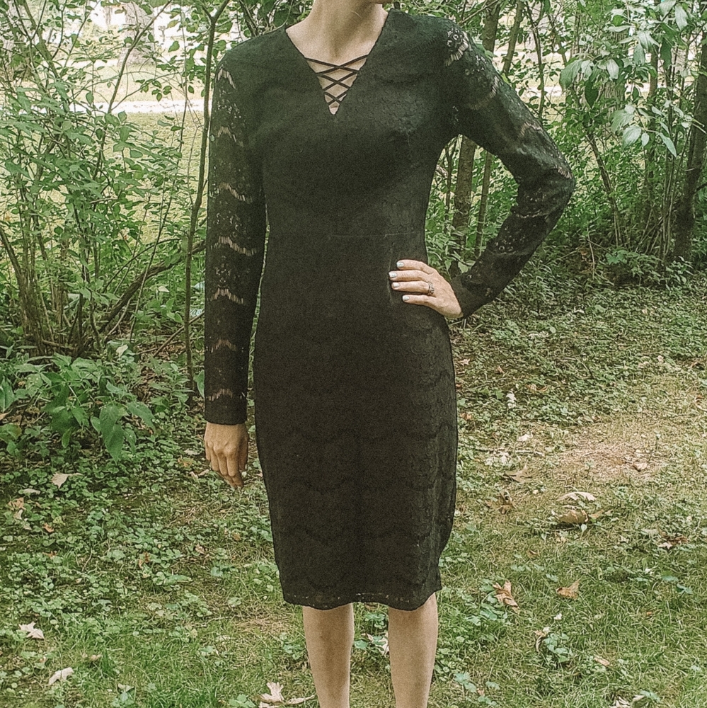 Black lace dress